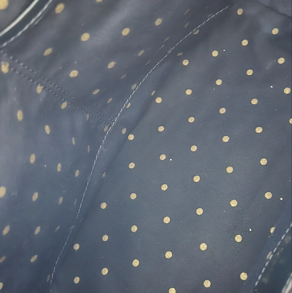 ♠️Kate Spade Patent Leather Satchel Perforated Navy Handbag